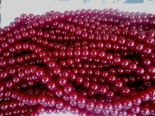 (image for) Maroon Glass Pearls Double Strand #SS1233